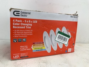 lot 57 image: NEW 56 IN LED Color Changing Recessed Trim (4 Pack)