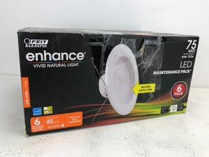 lot 58 image: NEW Enhance 75W, Soft White,LED Maintenance Pack (6 Pack)
