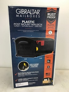 lot 60 image: Large Gibraltar Plastic Mailbox