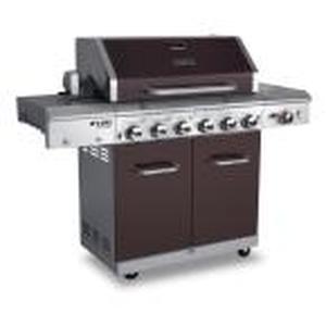 Deluxe 6-Burner Propane Gas Grill in Mocha with Ceramic Searing Side Burner