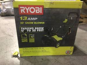 Lot of 2 Ryobi Snowblowers one cordless one electric open box customer returns see pictures
