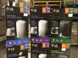 Pallet of assorted LG Portable Air Conditioners Customer Returns various models .COM Returns