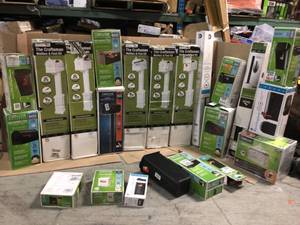 Pallet of assorted Gibraltar Mailboxes and posts various models and conditions see pictures