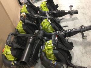 Lot of Ryobi 2 Cycle Backpack Blowers Customer Returns in various conditions used see pictures