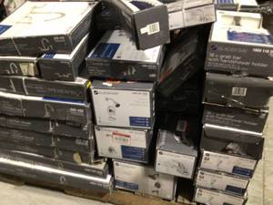 Pallet of assorted Glacier Bay faucets various models and conditions see pictures