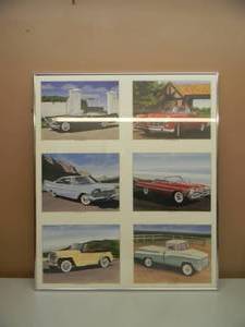 CHRYSLER CORP. VINTAGE COLLAGE  - PROFESSIONALLY FRAMED - VERY COOL PIECE - APPROX 28 BY 34 - SEE PICTURES