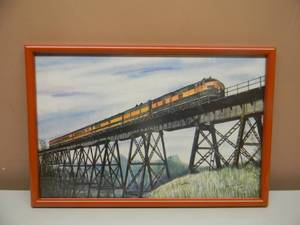 Artist Signed and Numbered JOHN CARTWRIGHT - Great Northern Train - 88 OF 250 - PROFESSIONALLY FRAMED - APPROX 18 BY 12 - SEE PICTURES