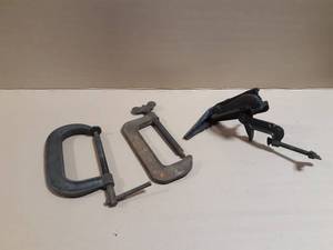 (2) 7 C-Clamps and Blade Sharpening Clamp
