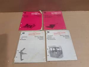 (4) John Deere Service Shop Operators Manuals