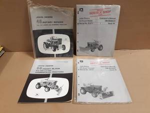 John Deere 112, 120, 140 Garden Tractor Accessory Operators Manuals