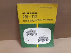 John Deere Model 110 & 112 Garden Tractor Operators Manual