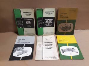 (6) John Deere Operator Manuals