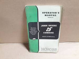 John Deere Combine Model 25 Operators Manual