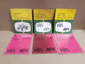 (6) John Deere 110 & 112  Lawn Tractor Operators Manuals