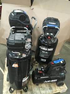 Pallet with assorted Air Compressors in good condition see pictures
