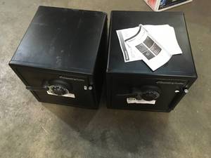 Lot of 2 Sentry Safes no key damaged corner customer Returns  see pictures