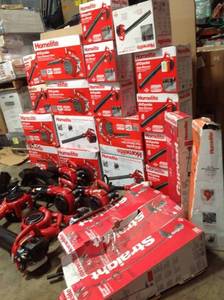 Pallet with HOMELITE GAS BLOWERS AND TRIMMERS ALL CUSTOMER RETURNS SEE PICS