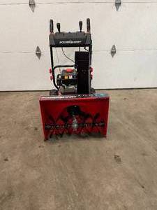 24 in. 212cc 2-Stage Electric Start Gas Snow Blower by PowerSmart in working condition