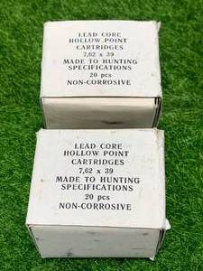 lot 33 image: 40 Rounds 7.62 x 39 Ammo Ammunition (lead core)