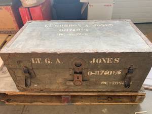 lot 101 image: Vintage Military Footlocker Trunk 30 x 16 x 12 Tall