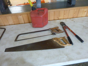 Saws, Bolt Cutter, Gas Can