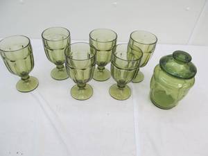 Glasses, candy jar