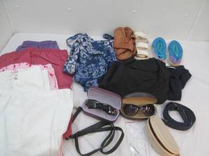 Glasses, pants, swim trunks, shoes