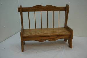 Solid oak doll bench