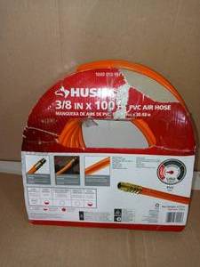 38 in. x 100 ft. PVC Air Hose by Husky- packaging slightly damaged, not used -SEE PICTURES