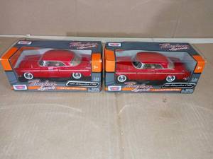 Model car, Chrysler C300, 1955, metal, scale 124 vintage from the 1990s- set of 2 -  not used-SEE PICTURES