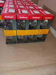 Satin Nickel Single Cylinder Deadbolt  by Kwikset- not used - set of 25 -SEE PICTURES