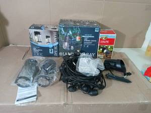 Mixed lot of outdoor lights- unknown conditions -SEE PICTURES