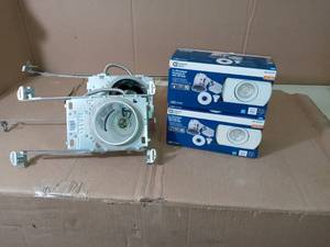 4 in. New Construction and Remodel Recessed Kit with LED Bulb by Commercial Electric- open box not used - set of 2 -SEE PICTURES