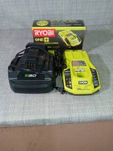 Ryobi charger & ego charger - used & new - set of 3-SEE PICTURES