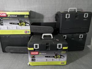 Mixed lot of Ryobi chainsaws - mixed conditions -SEE PICTURES