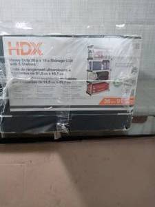 Gray 5-Tier Plastic Garage Storage Shelving Unit (36 in. W x 72 in. H x 18 in. D) by HDX- open box not used -SEE PICTURES