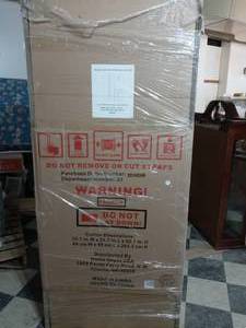 Welded 54 in. W x 75 in. H x 19 in. D Steel Garage Cabinet Set in Black (3-Piece) by Husky- packaging not open -SEE PICTURES