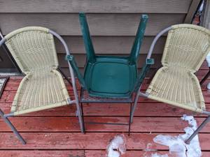 lot 297 image: Pair of Outdoor Chairs and End Tables