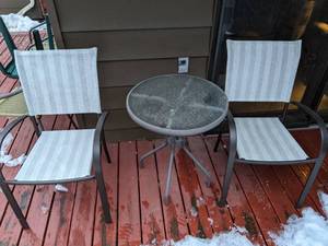 lot 298 image: Outdoor Chairs and Small Table