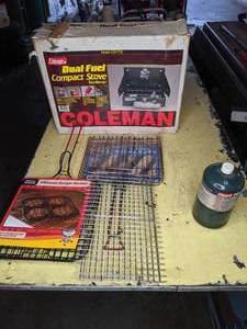 lot 237 image: Coleman Camping Stove, Fuel & Grill Baskets