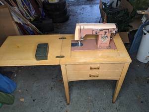 lot 240 image: Vintage 1950s Kenmore Sewing Machine & Cabinet