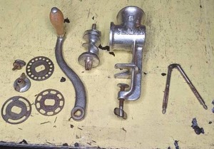 lot 247 image: Nut Cracker & Climax 51 Meat Grinder w Attachments
