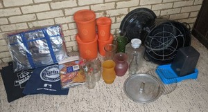 lot 13 image: Vintage Tupperware Canisters, Vases, Kitchenware