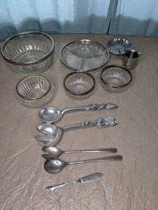 lot 49 image: Silverware & Serving Bowls