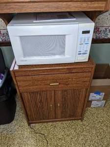 lot 55 image: Microwave & Storage Cabinet