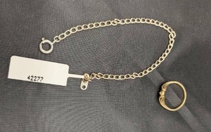 lot 70 image: Sterling Bracelet & Clyde Duneier 14K Gold Ring (missing stone)