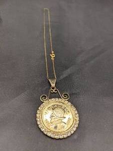 lot 74 image: Necklace with VN Balboa Spanish Coin Pendant