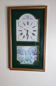 lot 158 image: Ingraham Quartz Wall Clock with Shadow Box Print