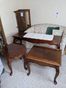 lot 172 image: Three Vintage Oak Tables - End Tables, Et Cetera