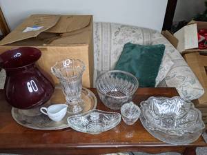 lot 175 image: Lot of Cut Glass Serving Dishes, Et Cetera